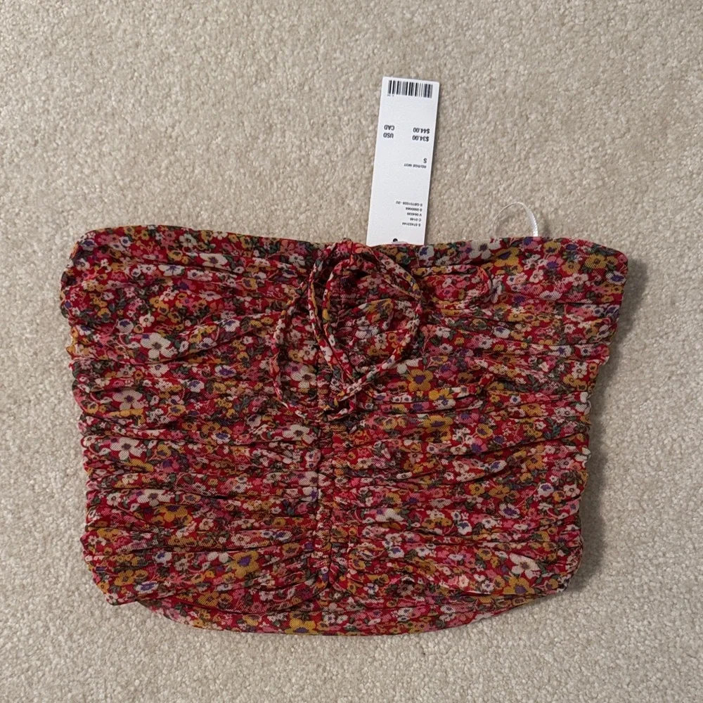 NWT Urban Outfitters Floral Cinched Halter Tube Crop Top Size S - Picture 9 of 10